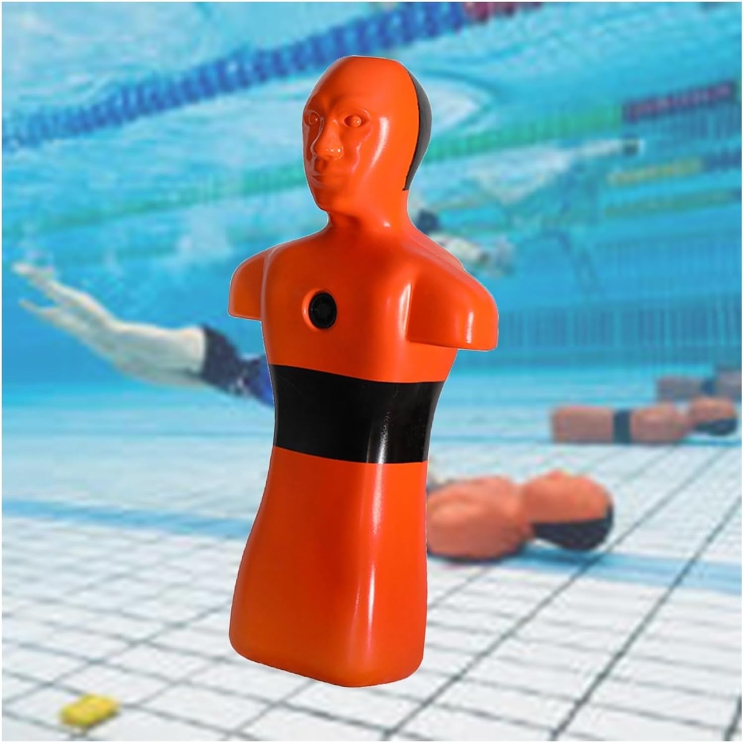 Water Rescue Training Dummy,Plastic Life-Saving Model,No Assembly Required ,Teaching Tools for Beach Schools(Orange)