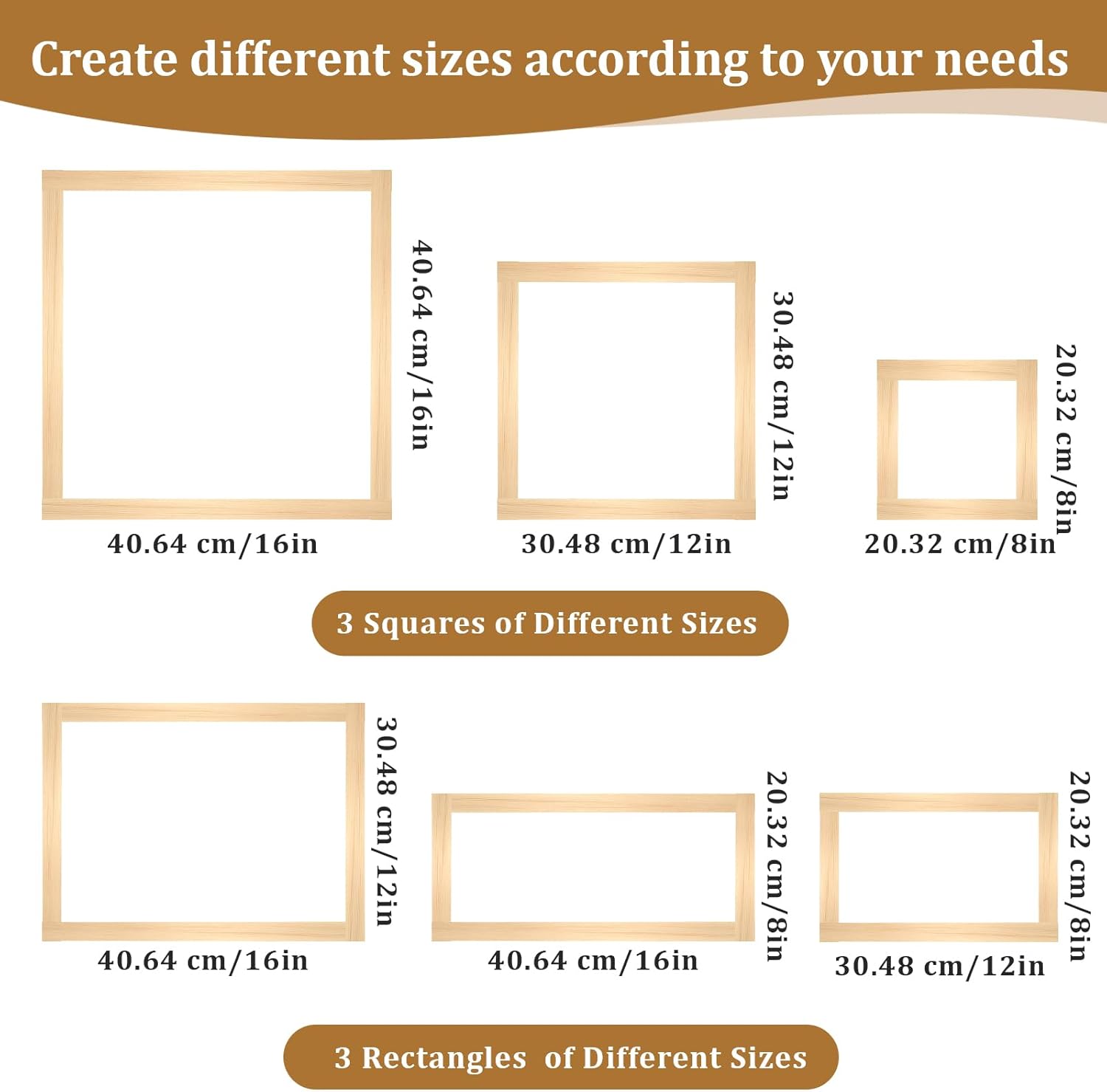 12pcs Wooden Stretcher Bars for Needlework, 3 Sizes Adjustable Needlepoint Embroidery Frame Set with 100 Tacks, Solid Wood Canvas Splicing Bars for Cross Stitch & DIY Crafts, Ideal Gift for Crafters