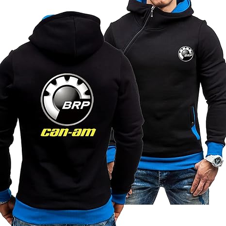 Amazon Co Jp メンズ ロングスリーブ パーカー Can Am 斜めジッパー スウェットシャツ ジャンパー コート ステッチ トップス フーディー フーディ ジャケット スポーツスタイル アウター カーディガン ポケット付き Blue M ファッション