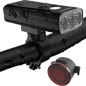 Bike Lights for Night Riding,6400 mAh Bicycle Light Front and Rear USB Rechargeable Bike Headlight and Tail Light Set,Super Bright 1200 Lumen Led Safety Light Accessories for Road and MTB