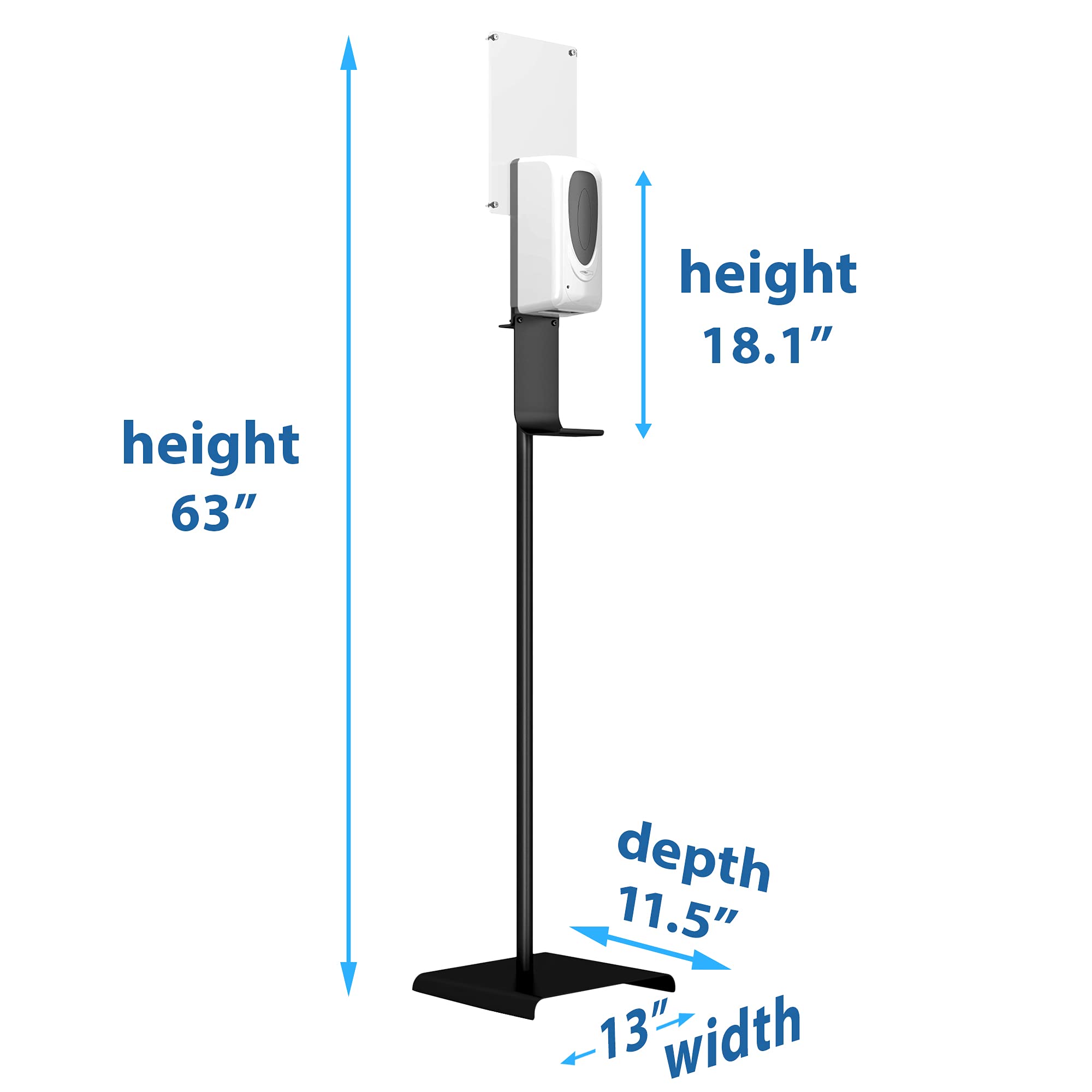 iTouchless Distributeur de désinfectant à capteur avec Support de Sol, capacité de 1000 ML, pour Gel, Liquide, Alcool, sans Contact et Automatique pour Une propreté améliorée dans Les Halls, magasins