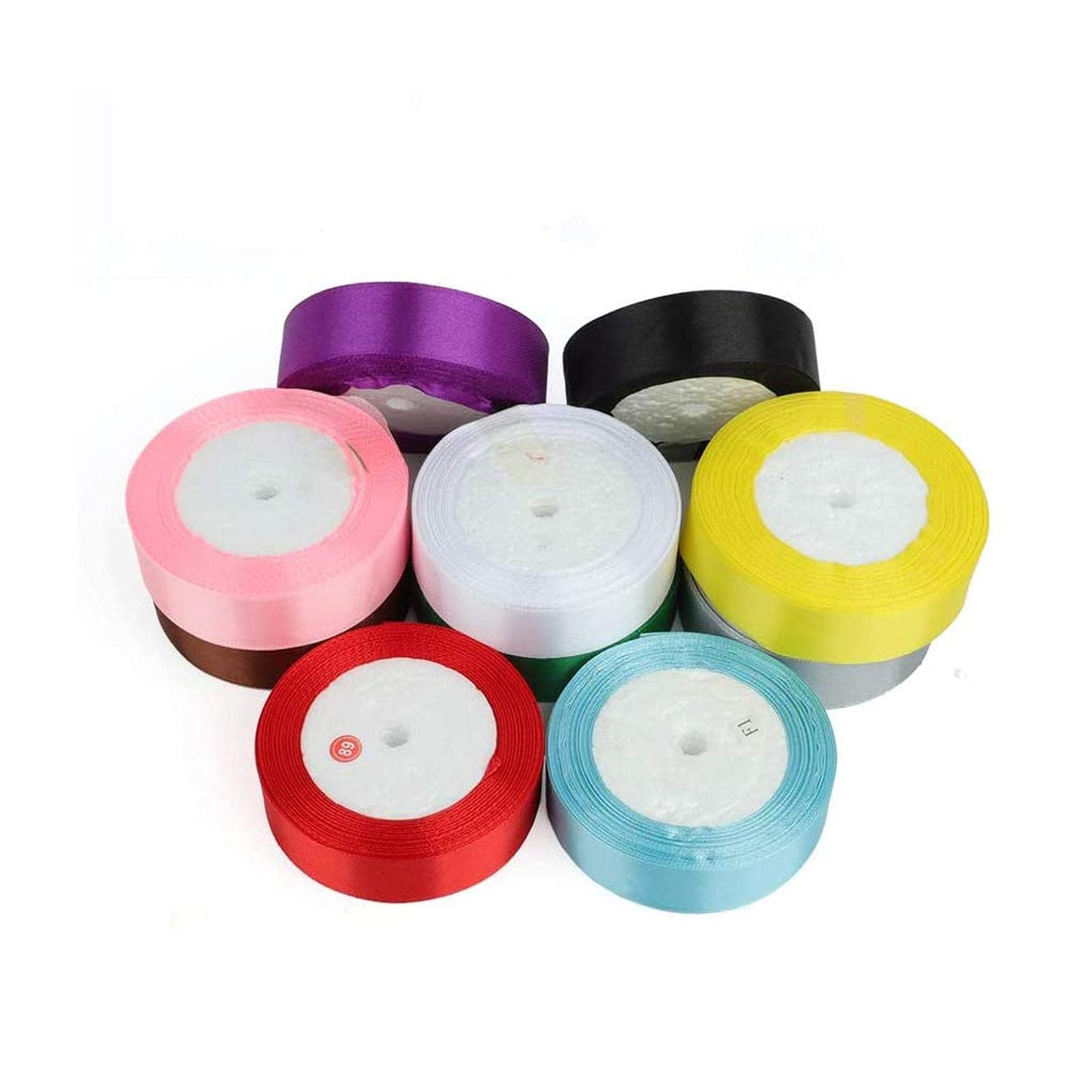 Ruban satiné double face 25 mm de qualité supérieure, lot de 12 pour mercerie