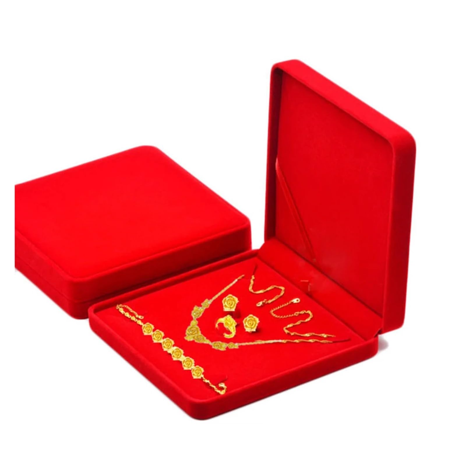 YGMNQAL Velvet Jewelry Tray Velvet Gift Box Jewelry Set Box For Bracelet Necklace Ring Earrings Container Trinket Box Organizador Gift Display Tray