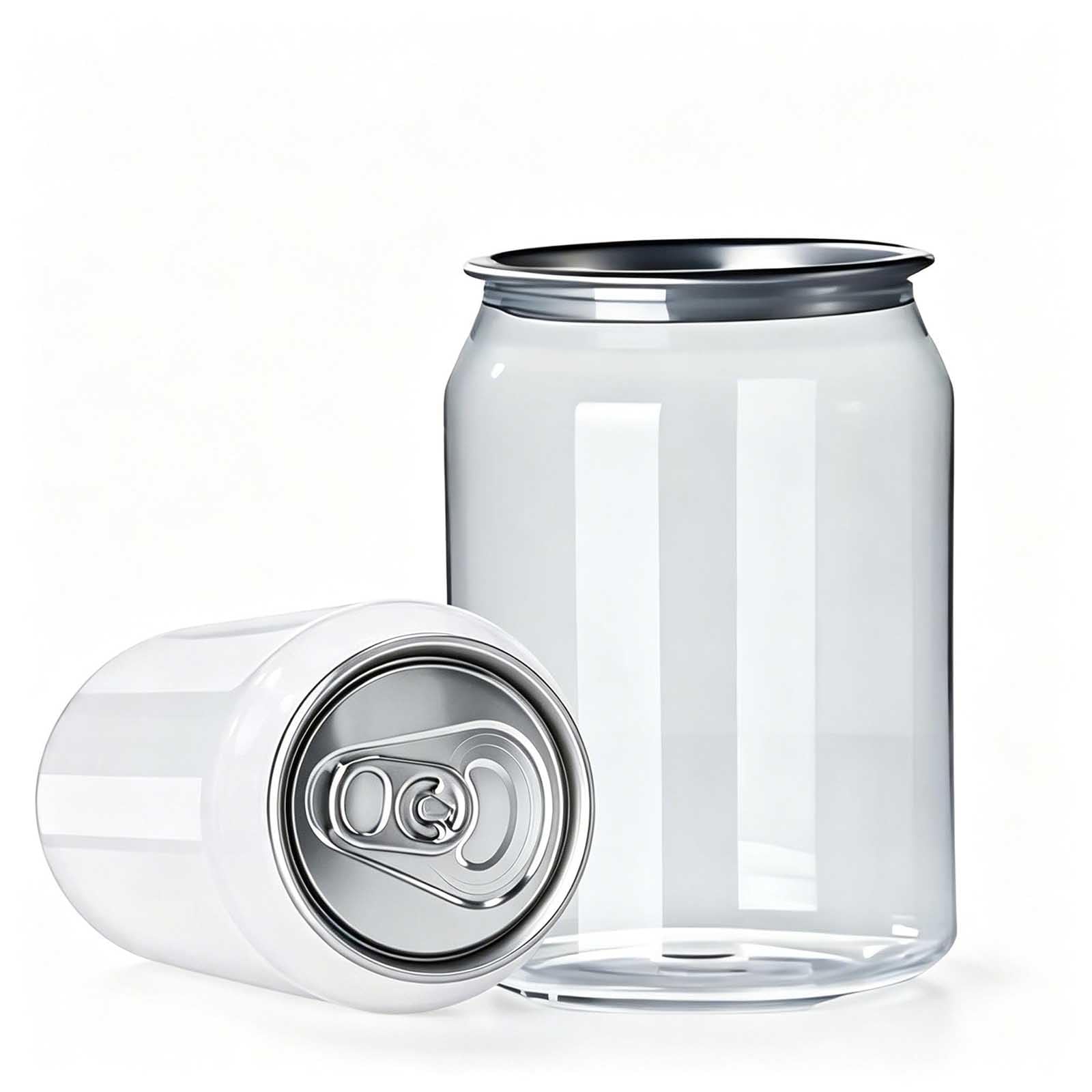 aromaoveite 200 Pack 55mm Pet Sealable Beverage Cans With Pull Tab Lids,Clear Plastic Can Sealer Cups,Juice,Bubble Tea,Coffee,Soda,Smoothie Bottles, 250ml/330ml/500ml/650ml/700ml 250ml