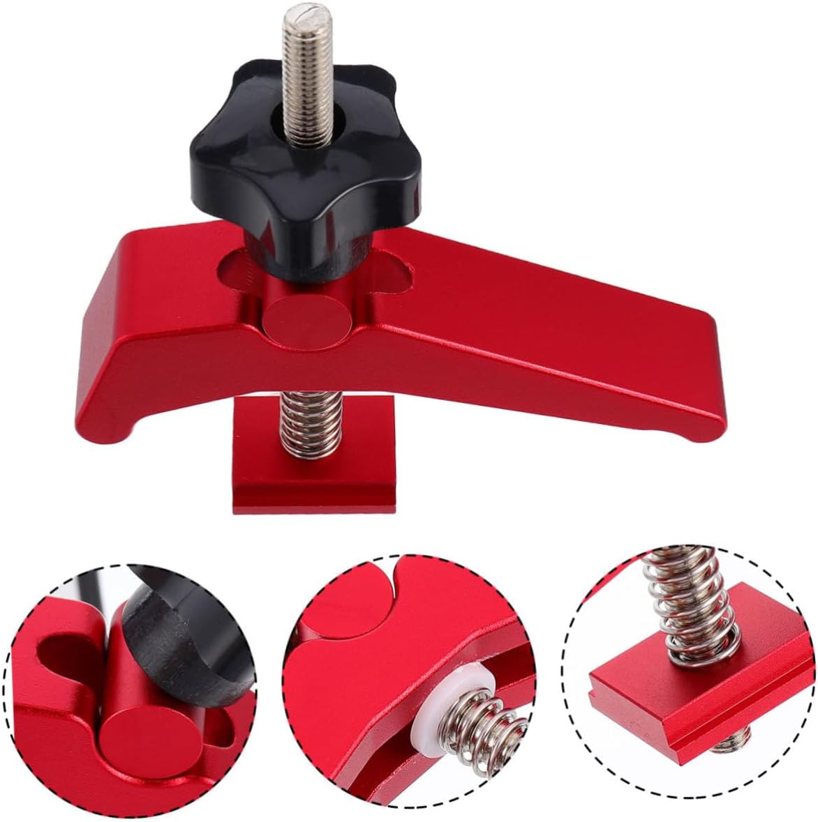 Uonlytech 2pcs Track Hold down Clamp Woodworking Tool for Secure Positioning and Fixing for Projects Comfortable Grip Design