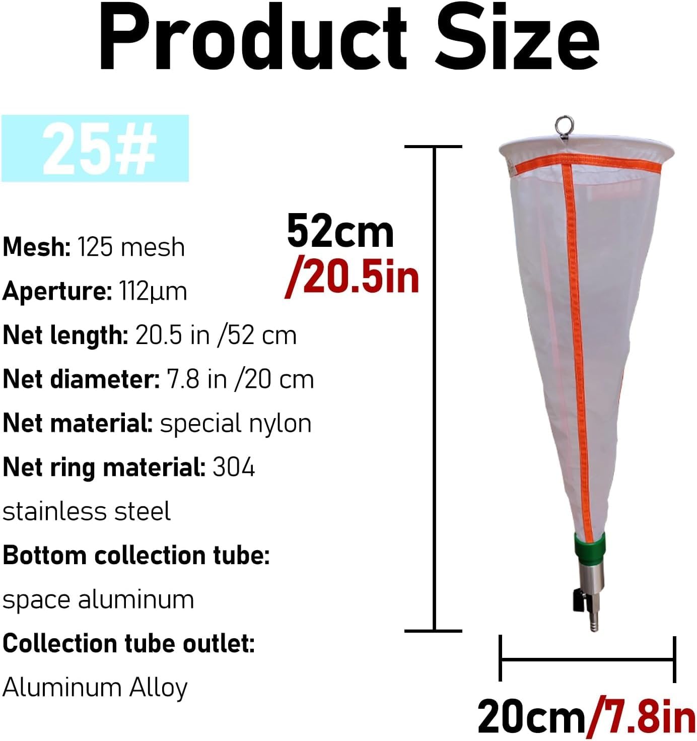 Plankton Sampling Net 64μm Fine Mesh Plankton Net