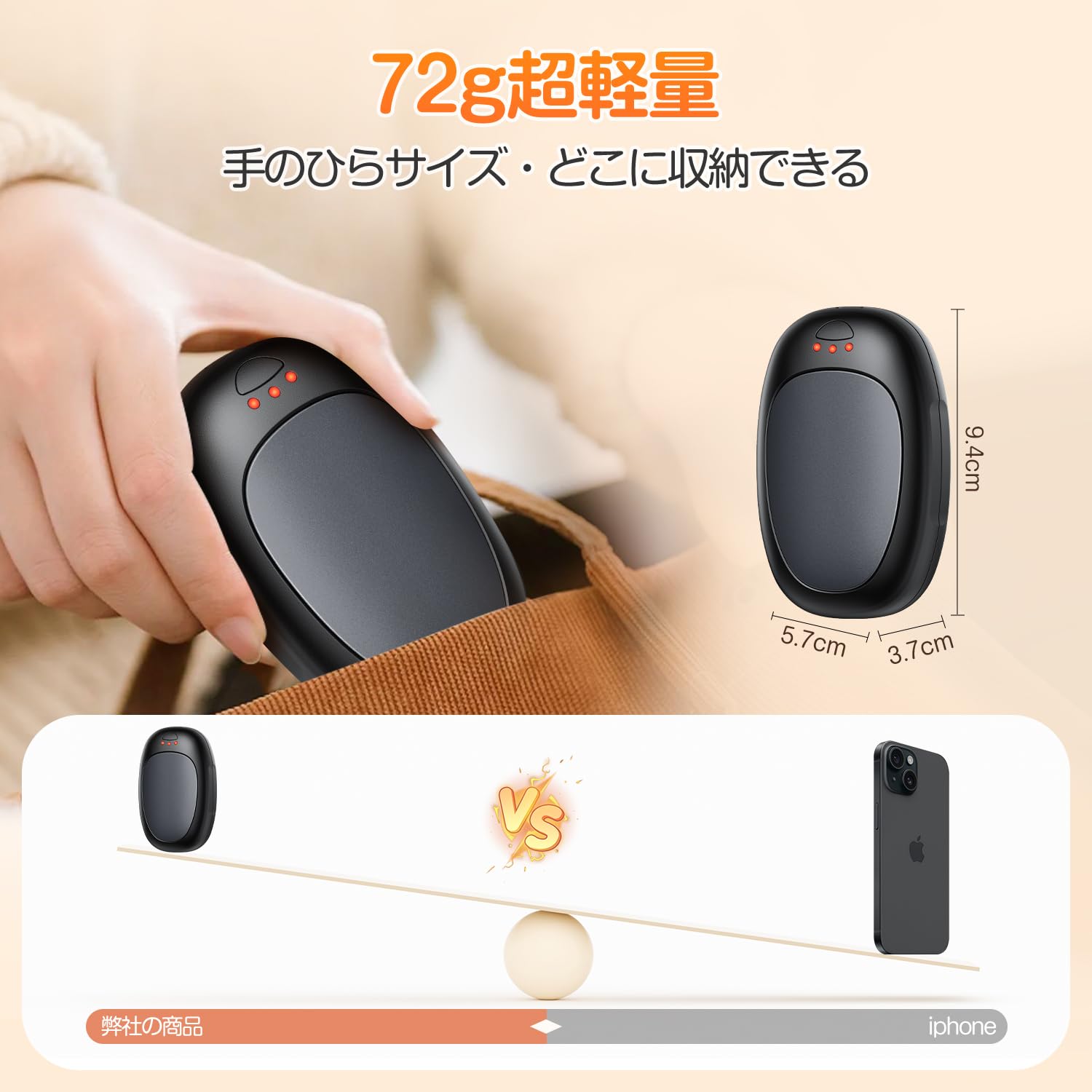 充電式カイロ USB 超軽量 2面発熱 温度調節 ハンドウォーマー 防寒対策 Amazon.co.jp: Jonwall 充電式カイロ カイロ 【寒さ対策・分離式