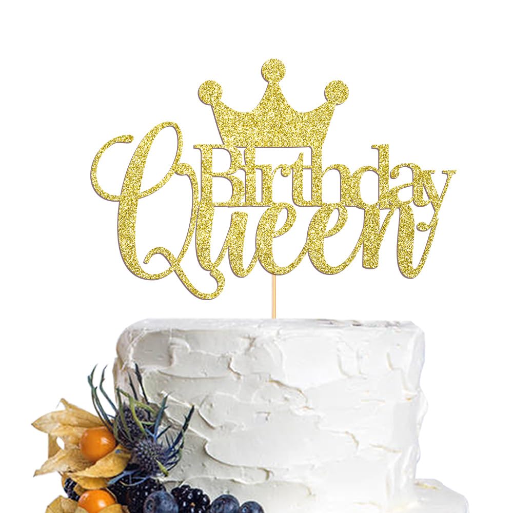 HQKJGSYX Queen Cake Topper - Decorative Crown Topper For Birthday, Wedding, Or Celebration Cakes