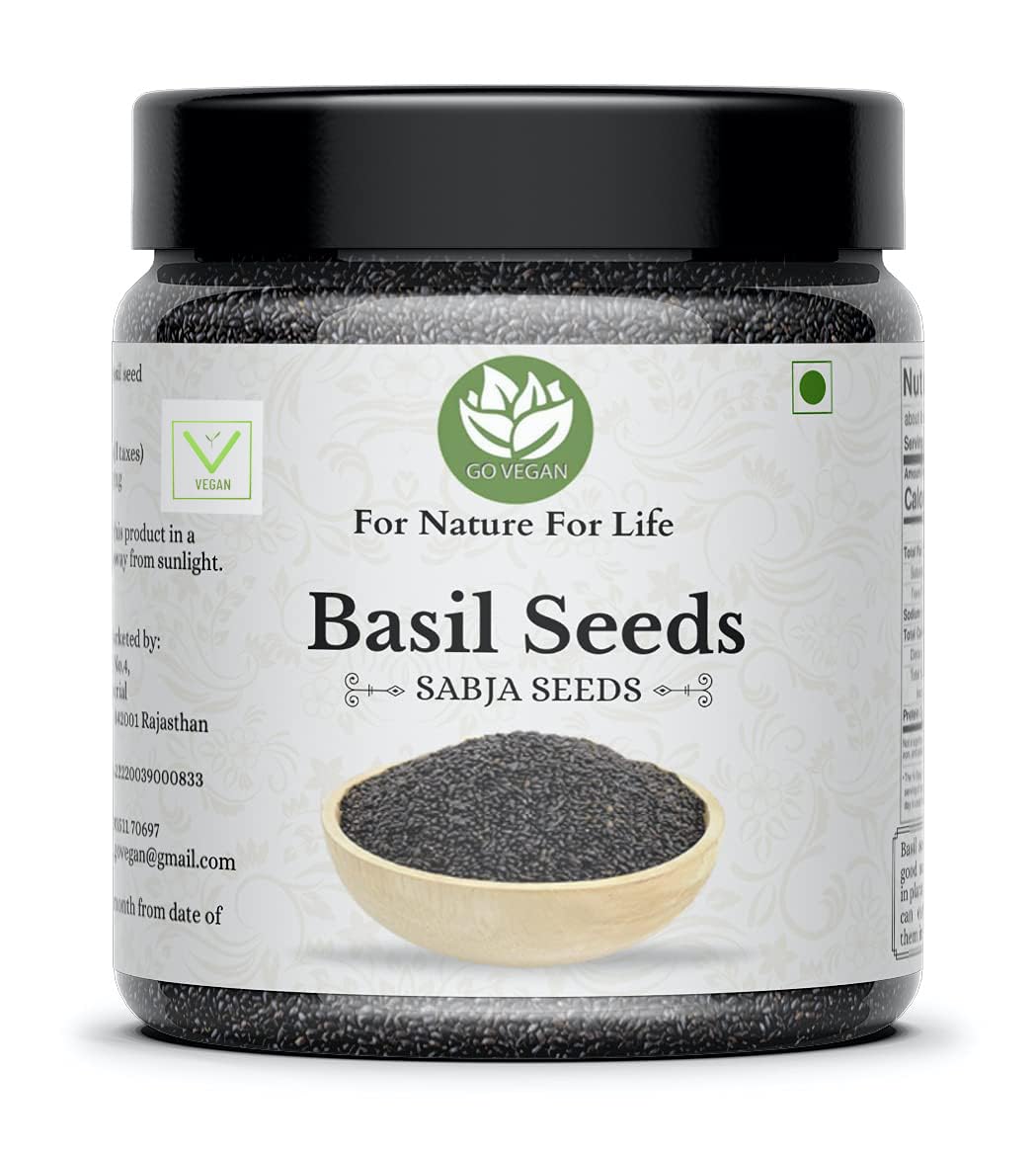 Buy Now Go Vegan Raw Basil Seeds for weight loss – 300gm | Sabja See…