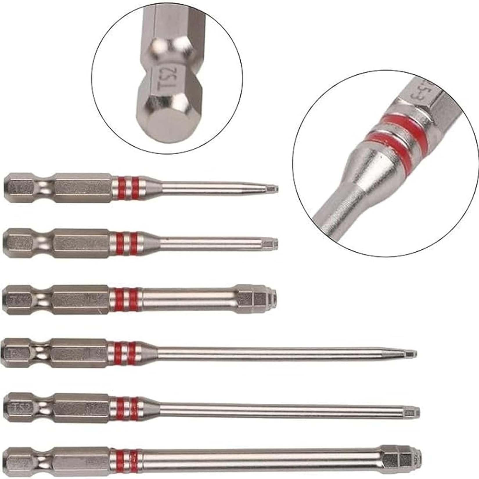 6-częściowy zestaw bitów do śrubokrętów, zestaw wkrętaków sześciokątnych z wysokiej magnetycznej pagody, magnetyczne bity 1/10.2 cm z chwytem sześciokątnym 1,5-6 mm do wiertarki elektrycznej