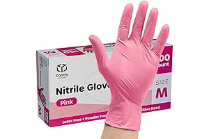 Pink Nitrile Disposable Gloves - [100 Count] | Latex Free | Non-Sterile Powder Free