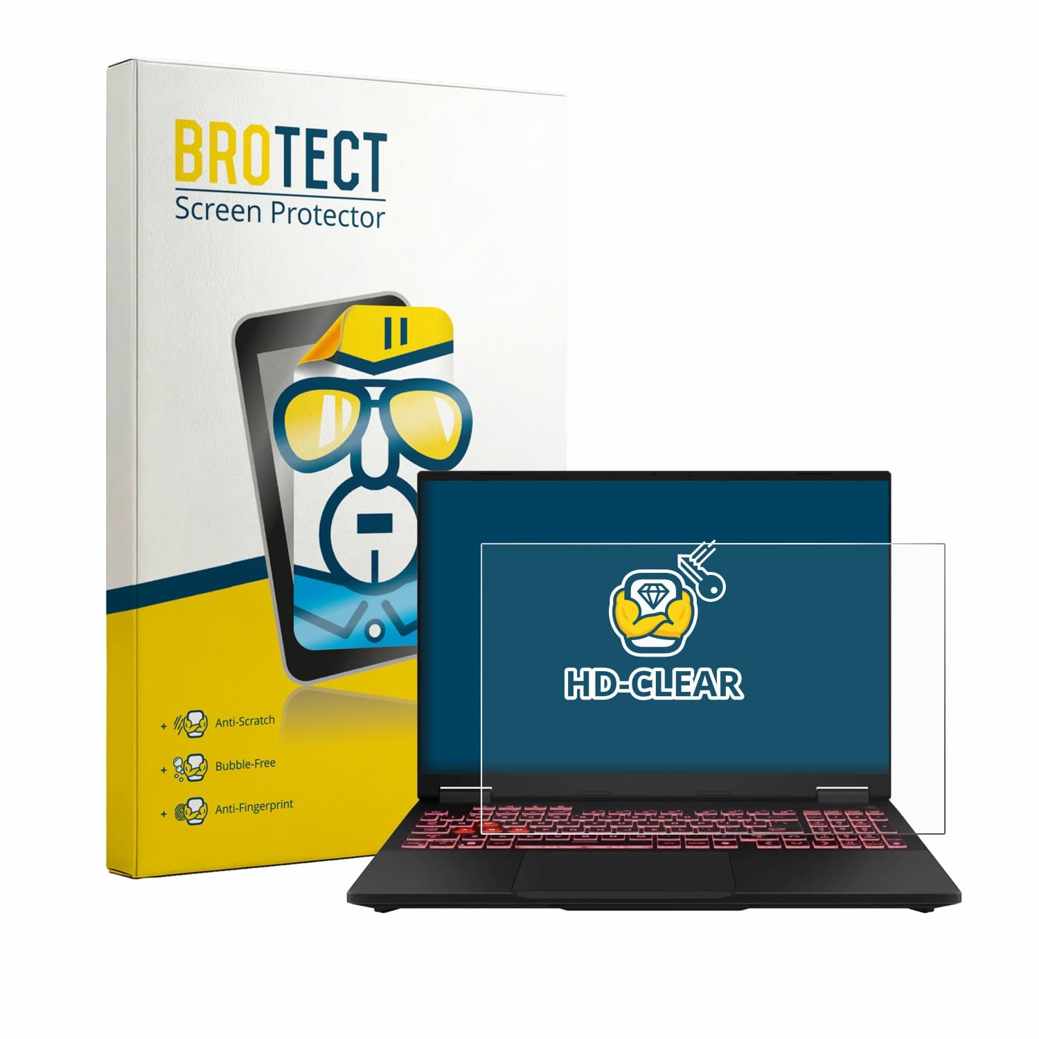 brotect Pellicola Protettiva per ASUS TUF Gaming F16 FX608 | Chiara Protezione Schermo Made in Germany, Trasparente Anti-Impronte