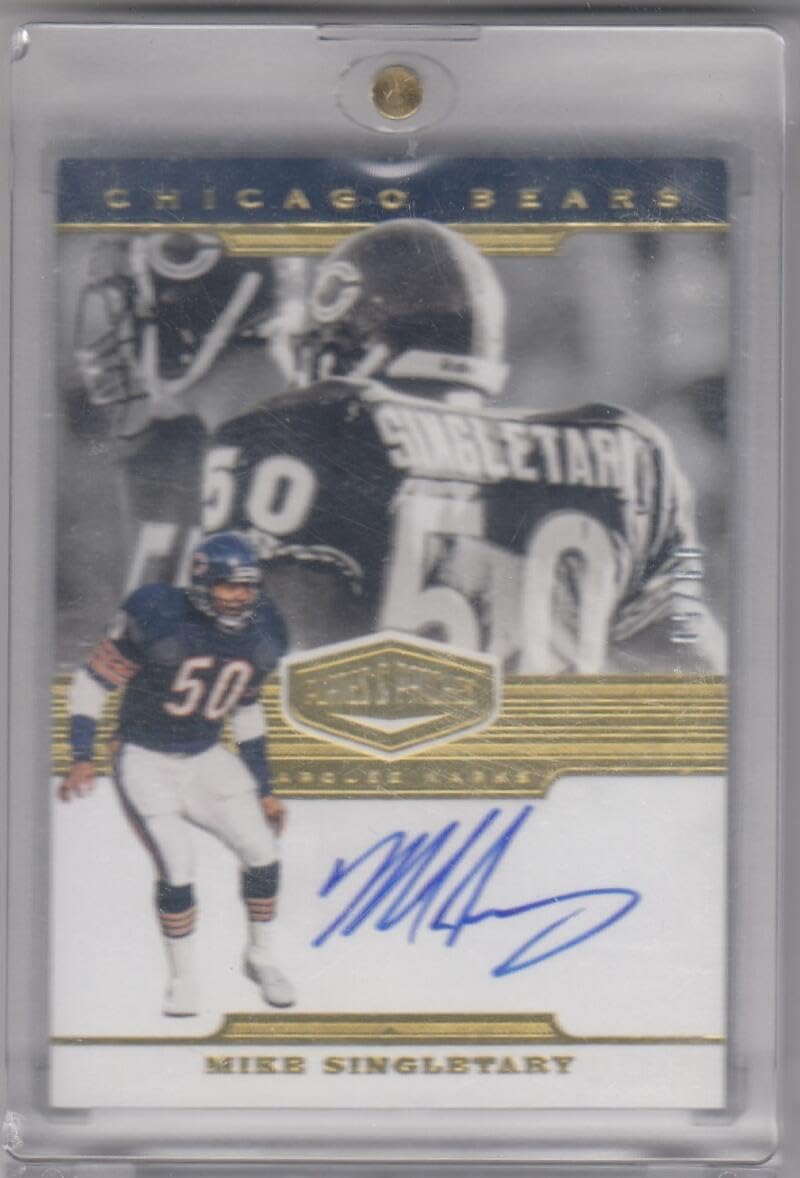 Football Trading Card 2019 Panini Plates and Patches Marquee Marks Autographs #6 Mike Singletary EX/NM Auto 9/50 Bears