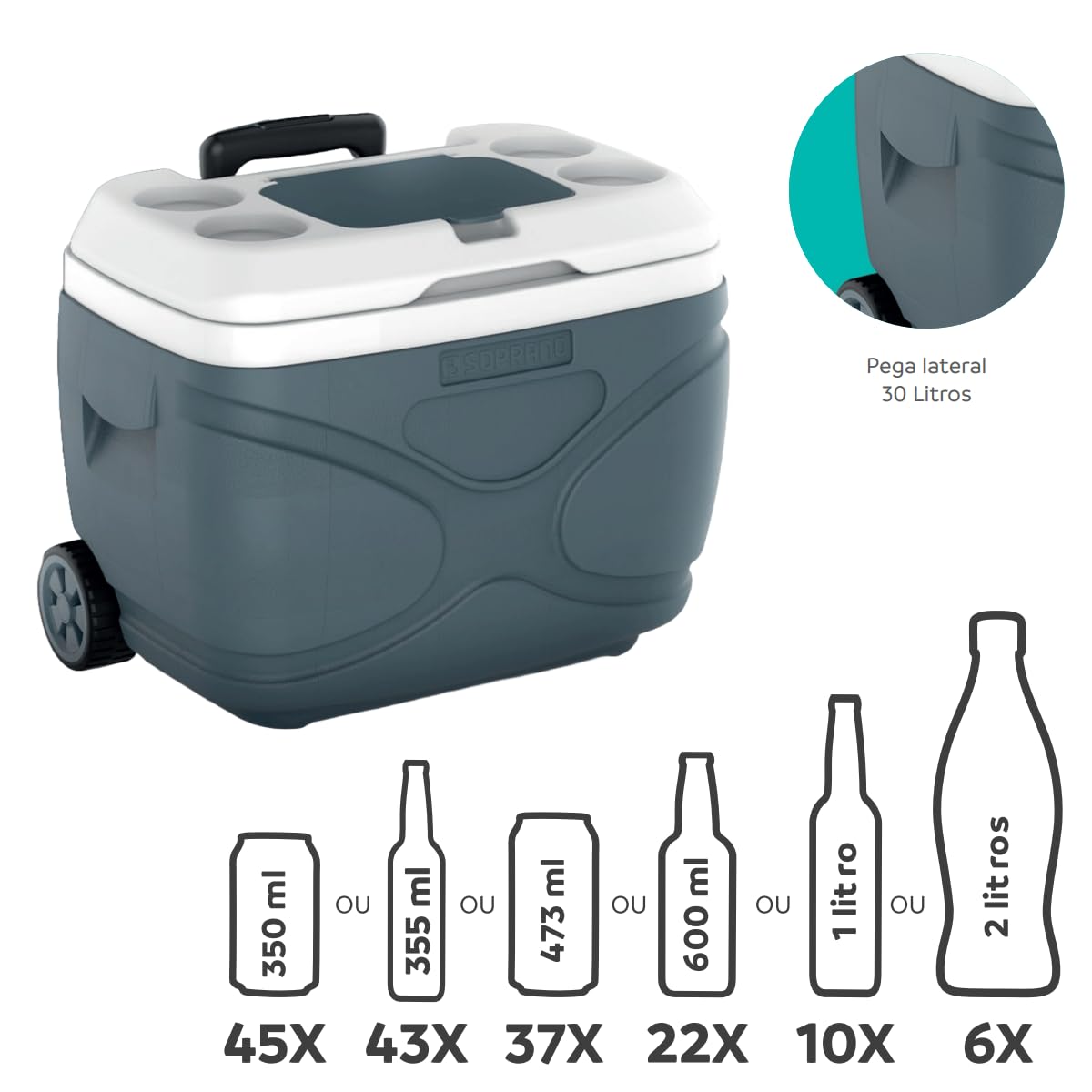 Caixa Térmica Everest Cinza 30L - Eficiência Térmica 72 Horas