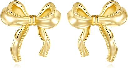 Bow Earrings for Women: Bow Knot Earrings - Stud Earrings with Bow - 925 Sterling Silver - 18K Gold