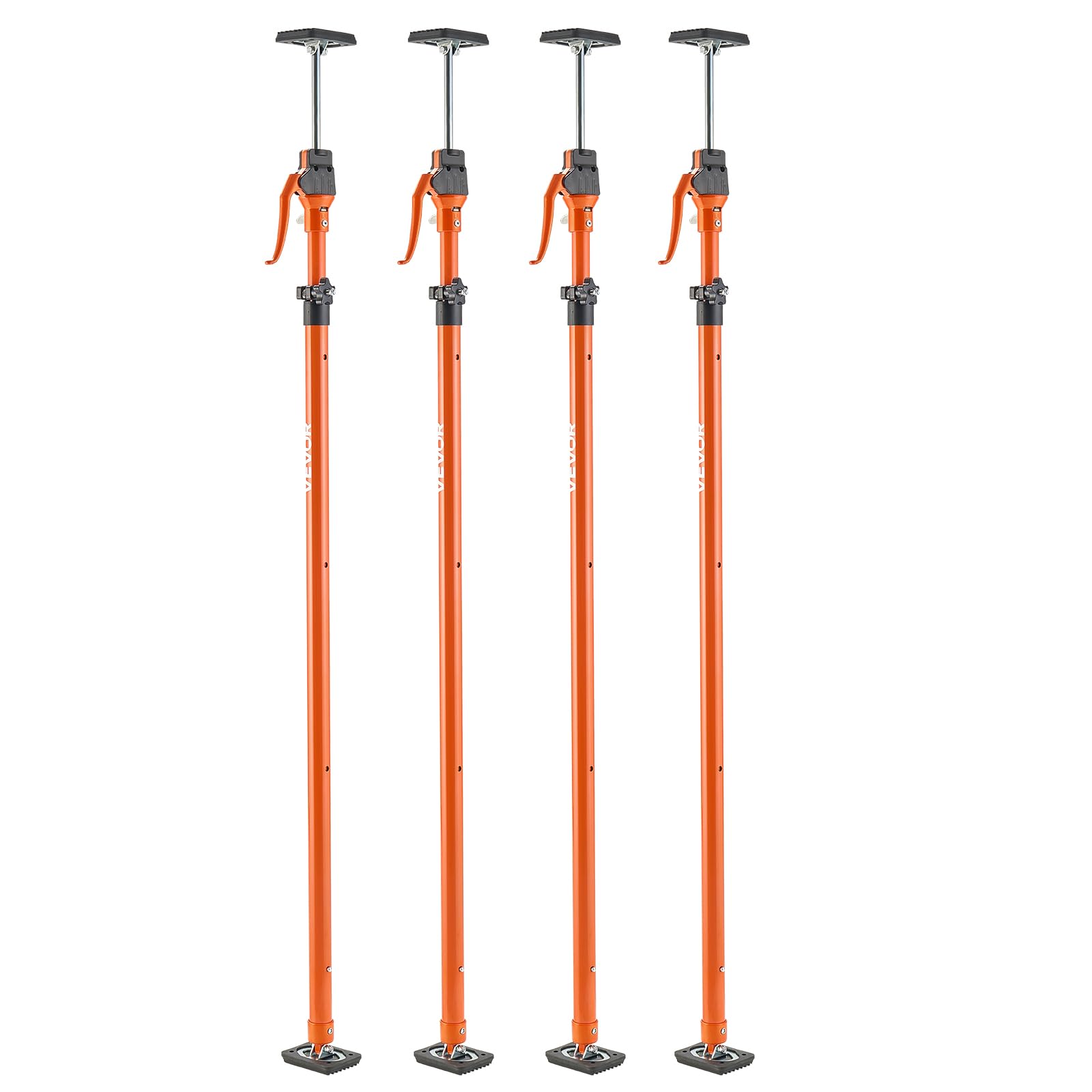 VEVOR Einhandstütze, 4 Stk., Deckenstütze 125–291cm, Teleskopstütze aus Stahl, Montagestütze bis zu 90kg Kapazität zum Installieren von Schränken, Anheben von Trockenbauwänden, Frachtstangen