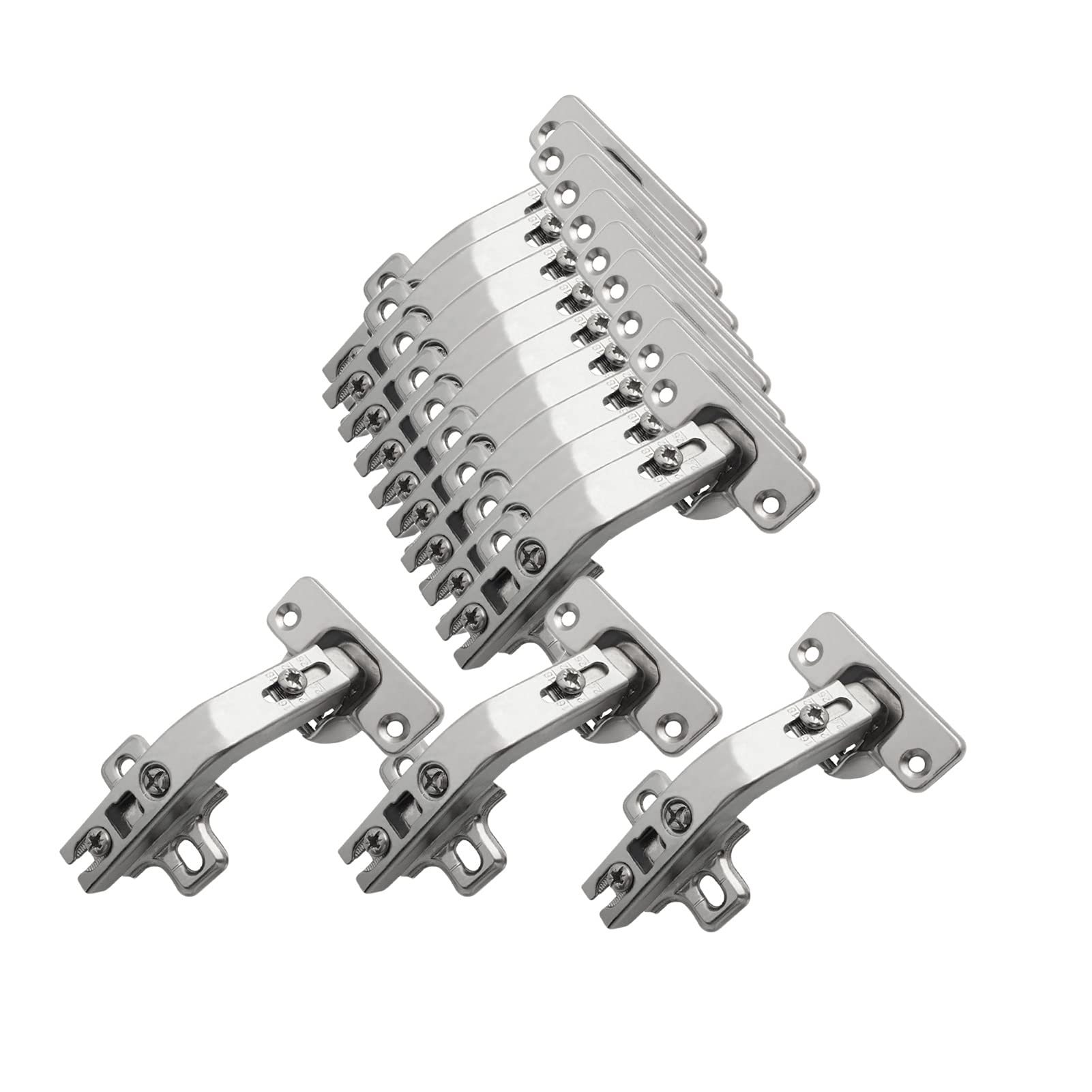 12-Pack 135 Degree Lazy Susan Hinges, Full Overlay Concealed for Cabinet,Cupboard, Folded Door（Does Not Include Screws）