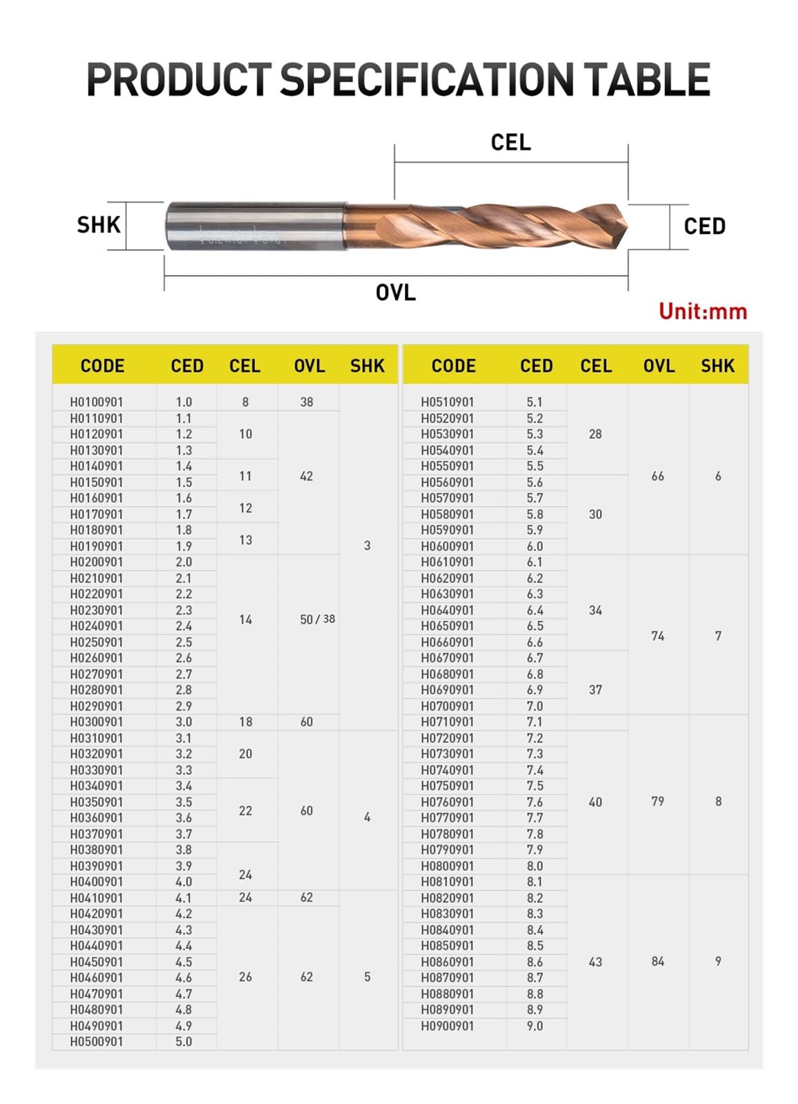 1 broca helicoidal HRC65 1,0-4,9mm Brocas de carburo sólido for Metal Brocas for Metal Foret Metaux perforación de Metal duro(4.8mm)