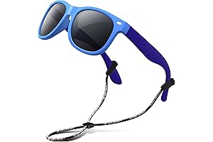 Kids Sunglasses Polarized UV Protection - Durable, Shatterproof, Flexible Rubber Shades for Boys Girls RBK004