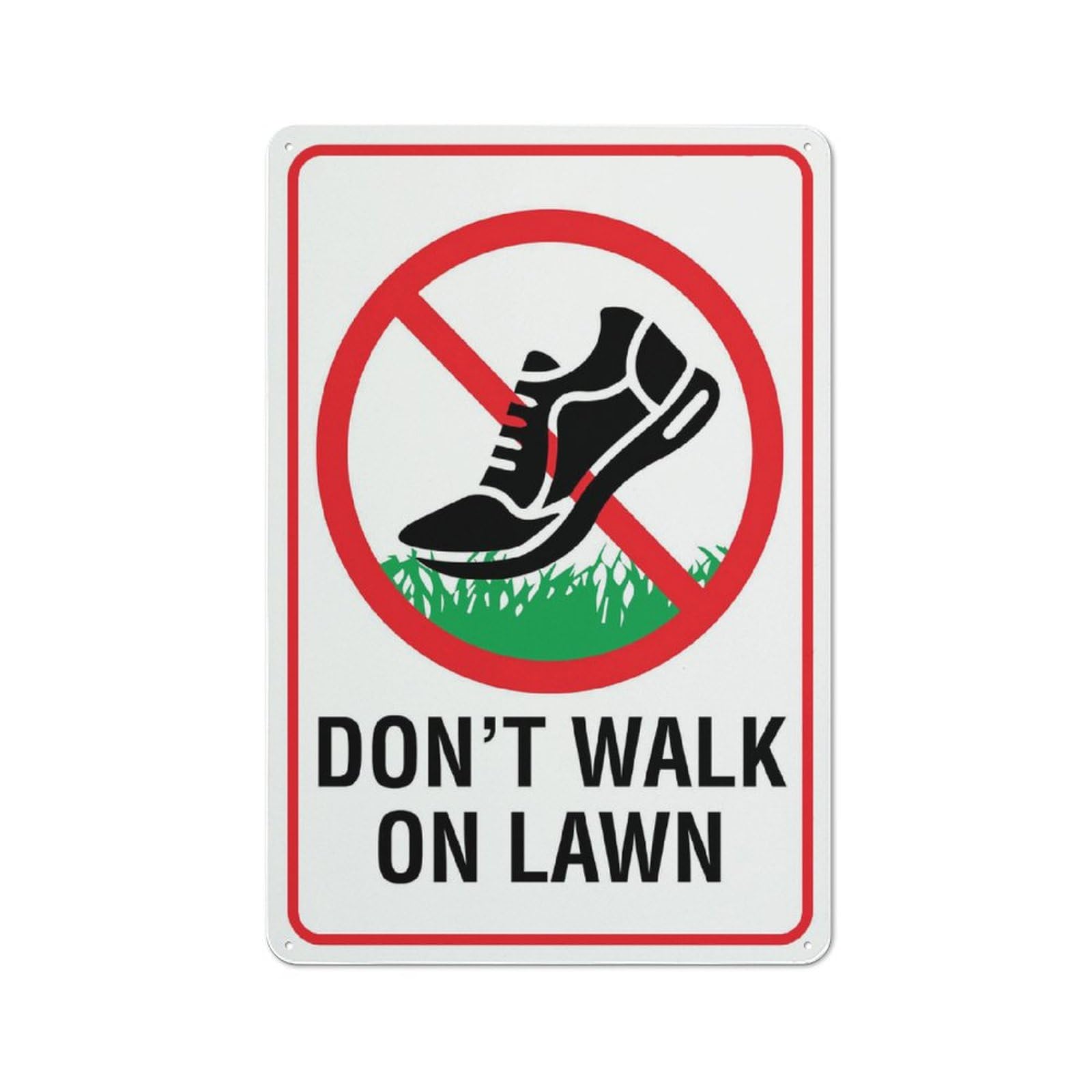 Dont Walk On Lawn Sign 12 X 8 Inch Metal Sign, Rustproof Aluminum, Multicolor