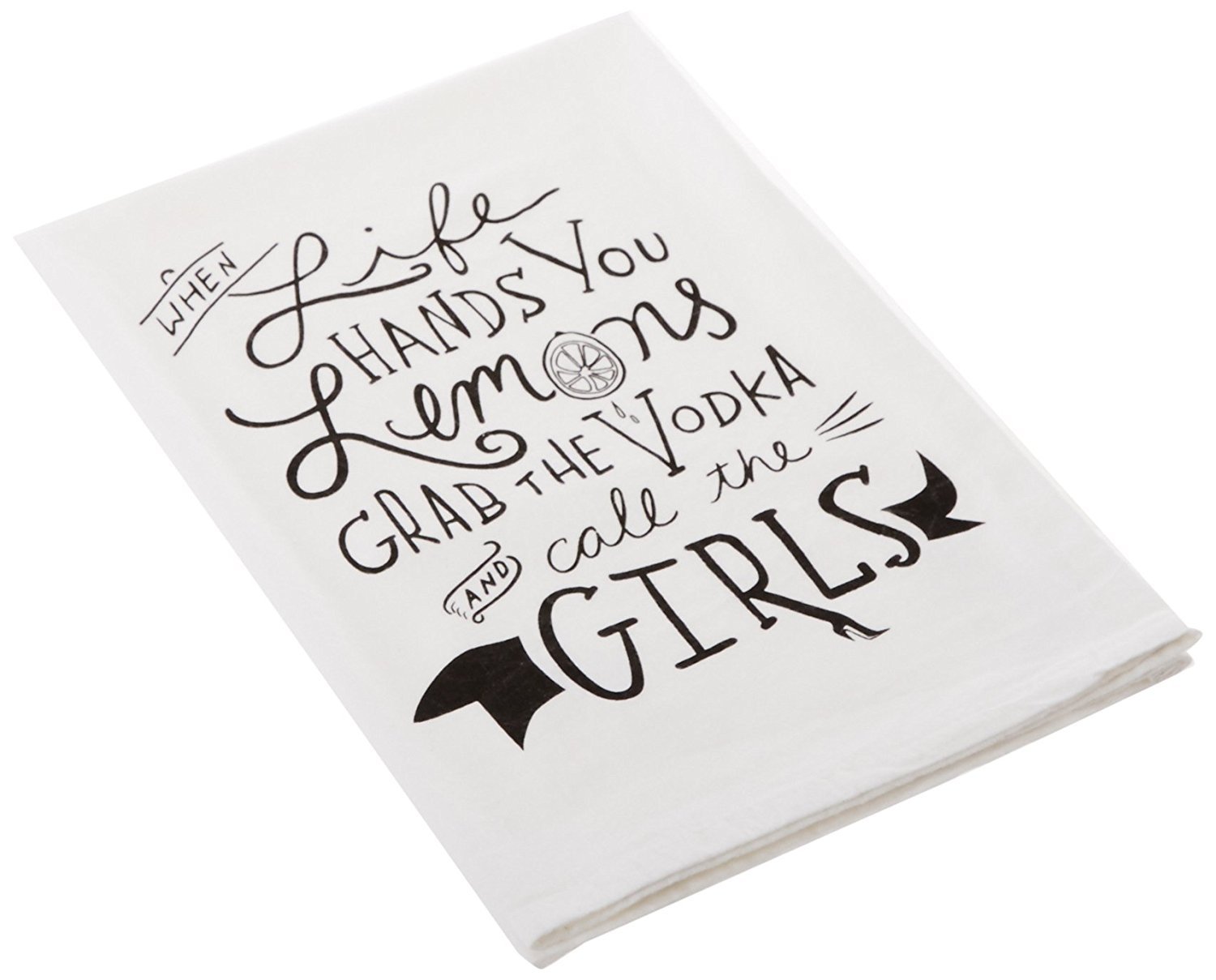 Primitives by Kathy LOL Made You Smile Dish Towel, 28" x 28", Grab the Vodka