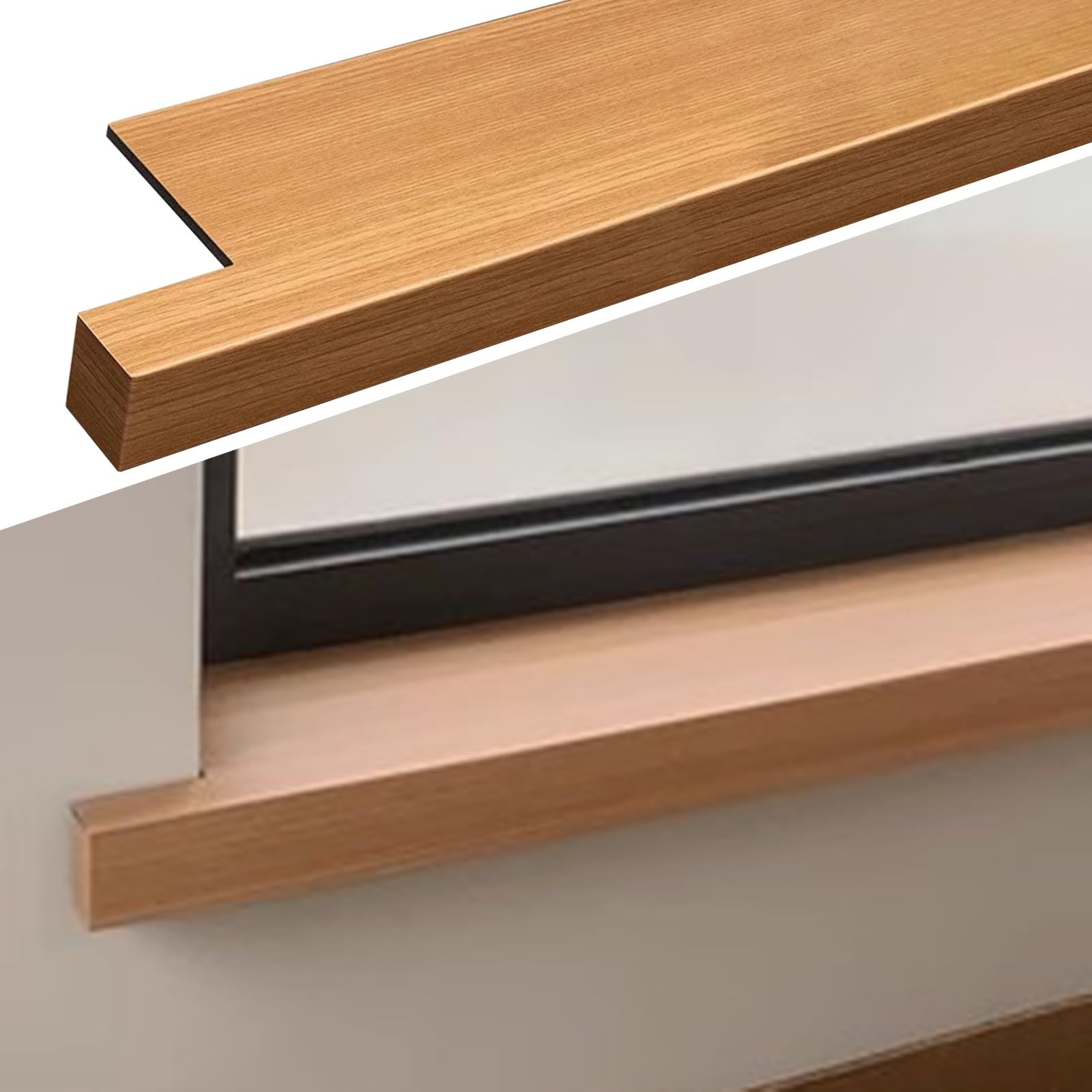 Piastra decorativa per davanzale della finestra con finitura in legno, protezione per sporgenza della finestra, facile da installare, copertura per davanzale della finestra, copertura per sporgenza 23