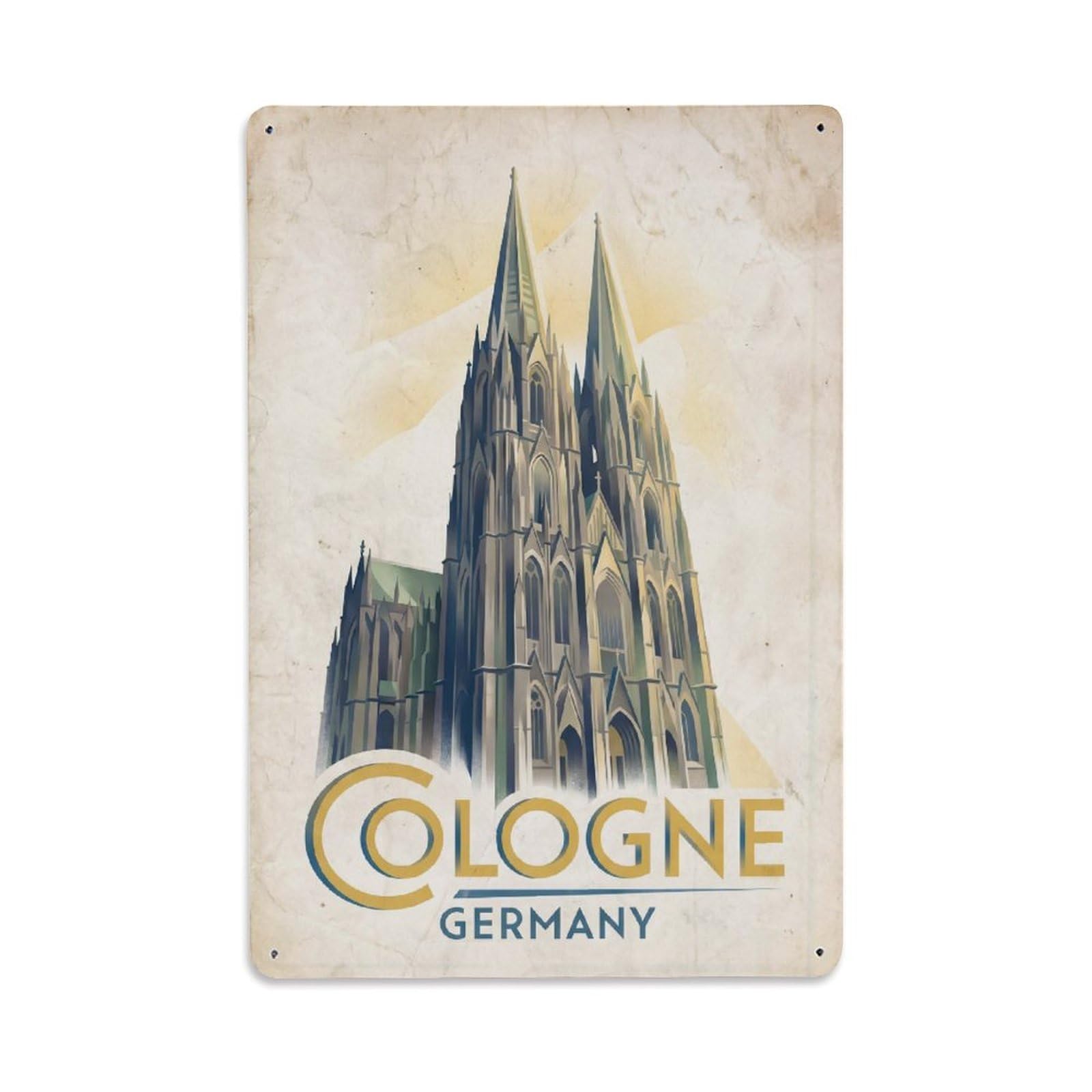 Retro Germany Cologne Travel Metal Tin Sign