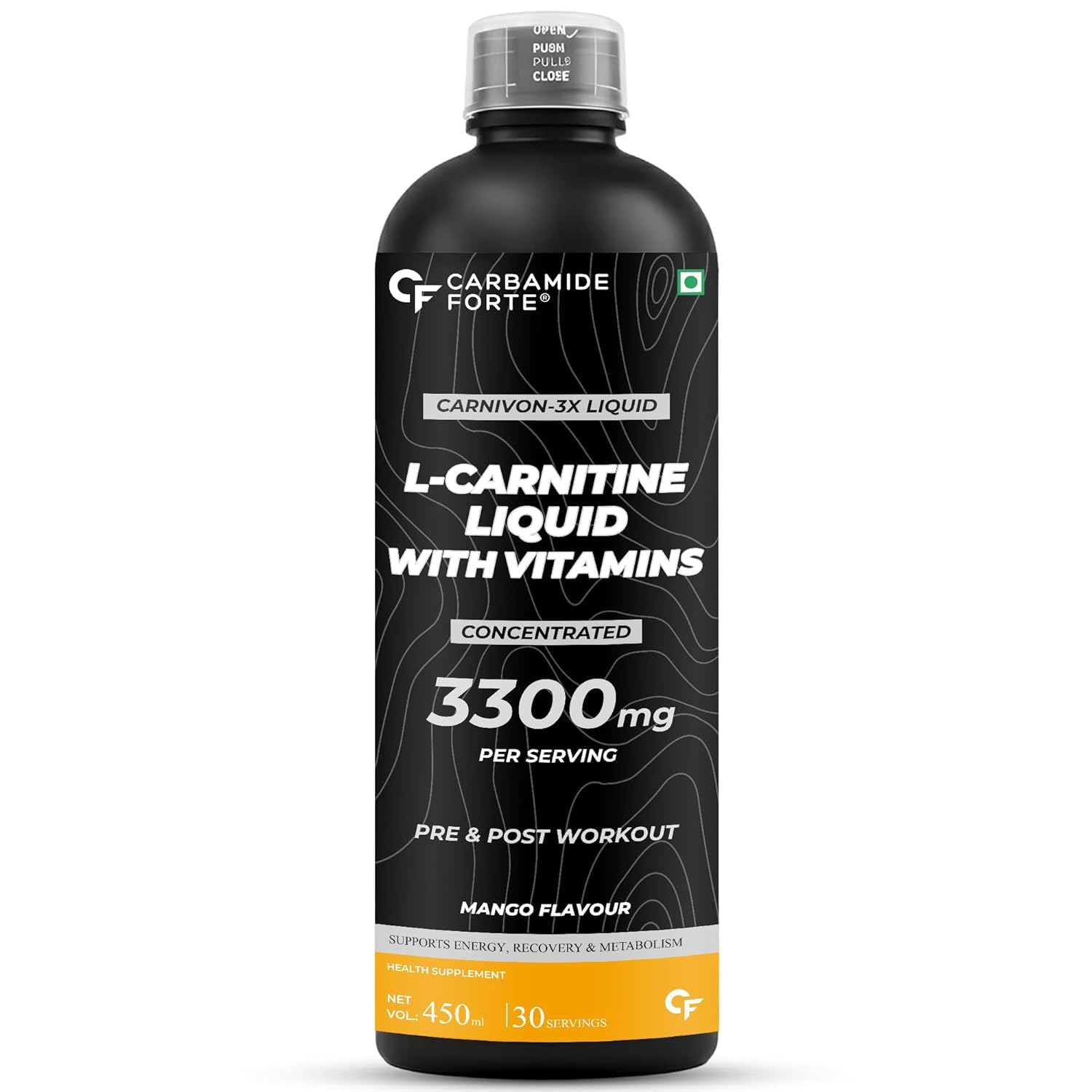 Carbamide Forte L Carnitine Liquid 3300mg | L-Carnitine Supplement For Men & Women | Liquid L Carnitine Pre Workout, Intra Workout & Post Workout Supplement With 3300 mg Per Serving With Added Vitamins | L’Carnitine Mango Flavour With 30 Servings - 450ml-picture-10