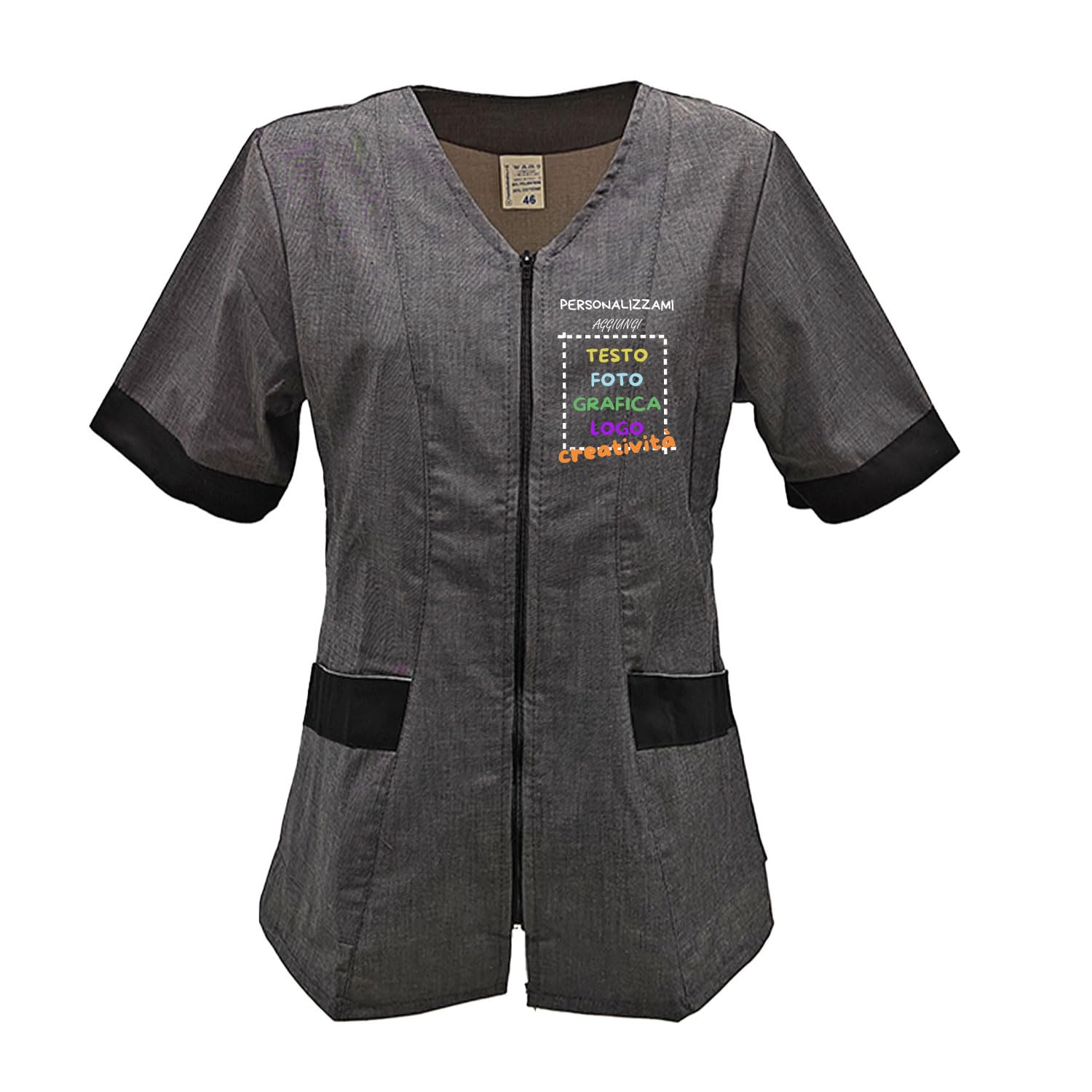 fratelliditalia.org Casacca da donna per estetista o parrucchiera taglie da XS a XXL made in italy Personalizzazione inclusa