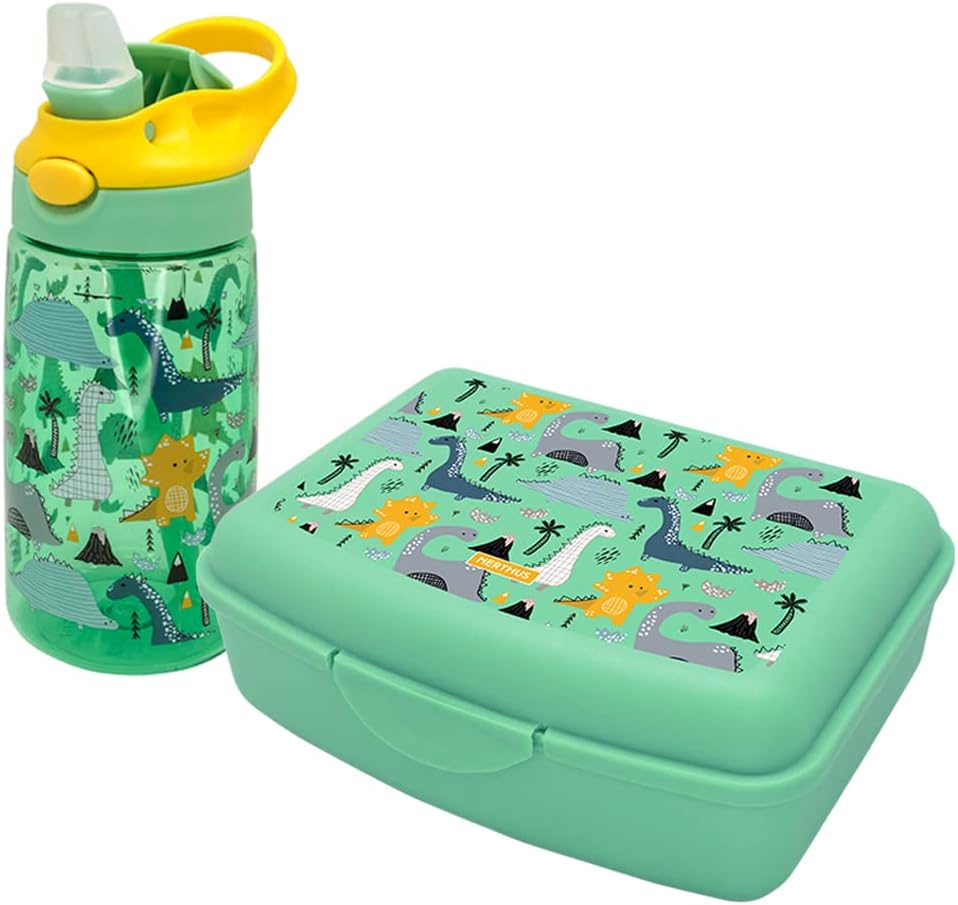 NERTHUS FIH 1001 Set Tritan Bottle + Lunchbox Dinosaurs