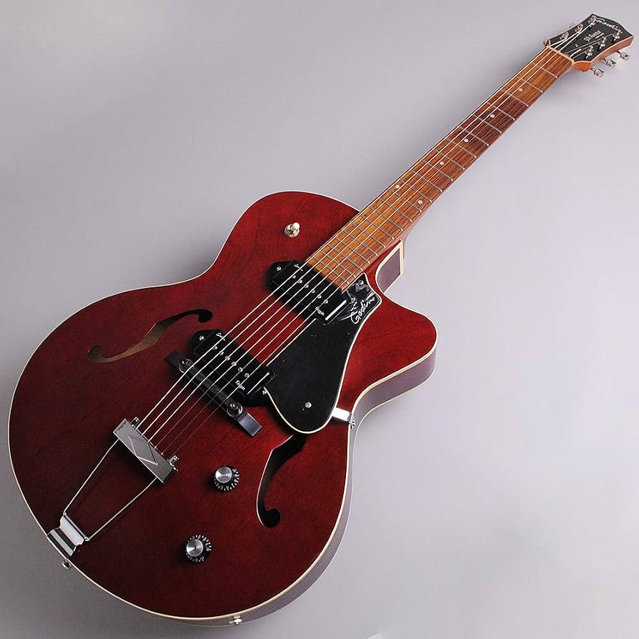 Amazon | Godin 5th Avenue CW Kingpin II/Burgundy フルアコギター