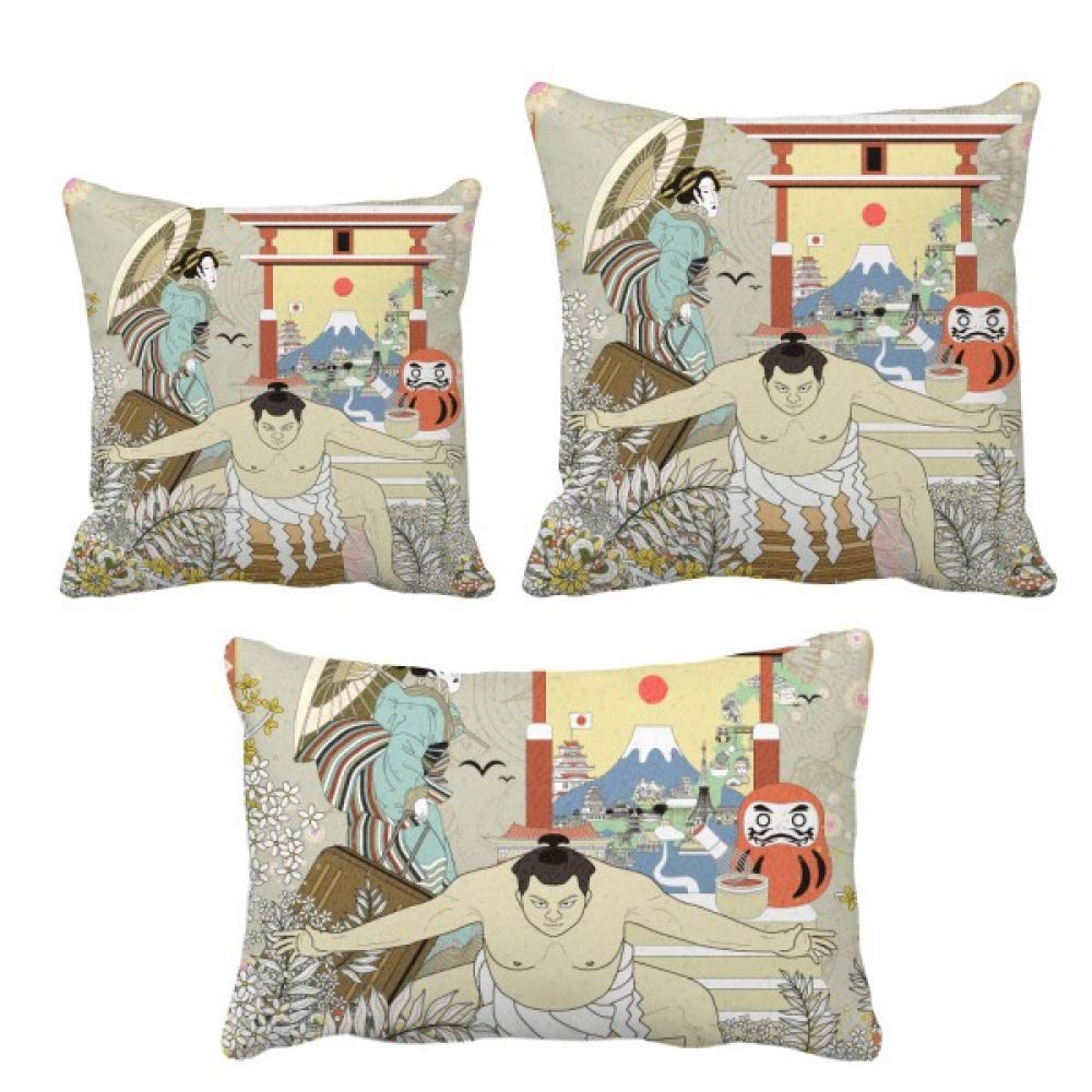 Housse de coussin Japon Ukiyo-e imprimé feuilles japonaises pour décoration maison