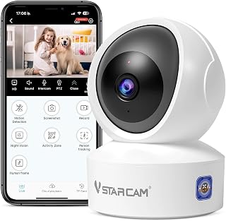 VSTARCAM 3MP Pet Camera Indoor with Phone App, 360° Indoor Security Camera with Color Night Vision, Motion Detection & 2-Way Audio, 24/7 SD & Cloud Storage 02