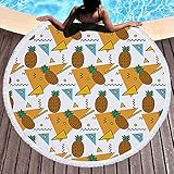 Chickw1 Quaste R&e Strandtuch Strand Yoga Matten Schal Schal Tapestry Chiffon Tischdecke Picknickdecke Schal,Yogamatte,Tischdecke, Schal (Gelbbraune Ananas)