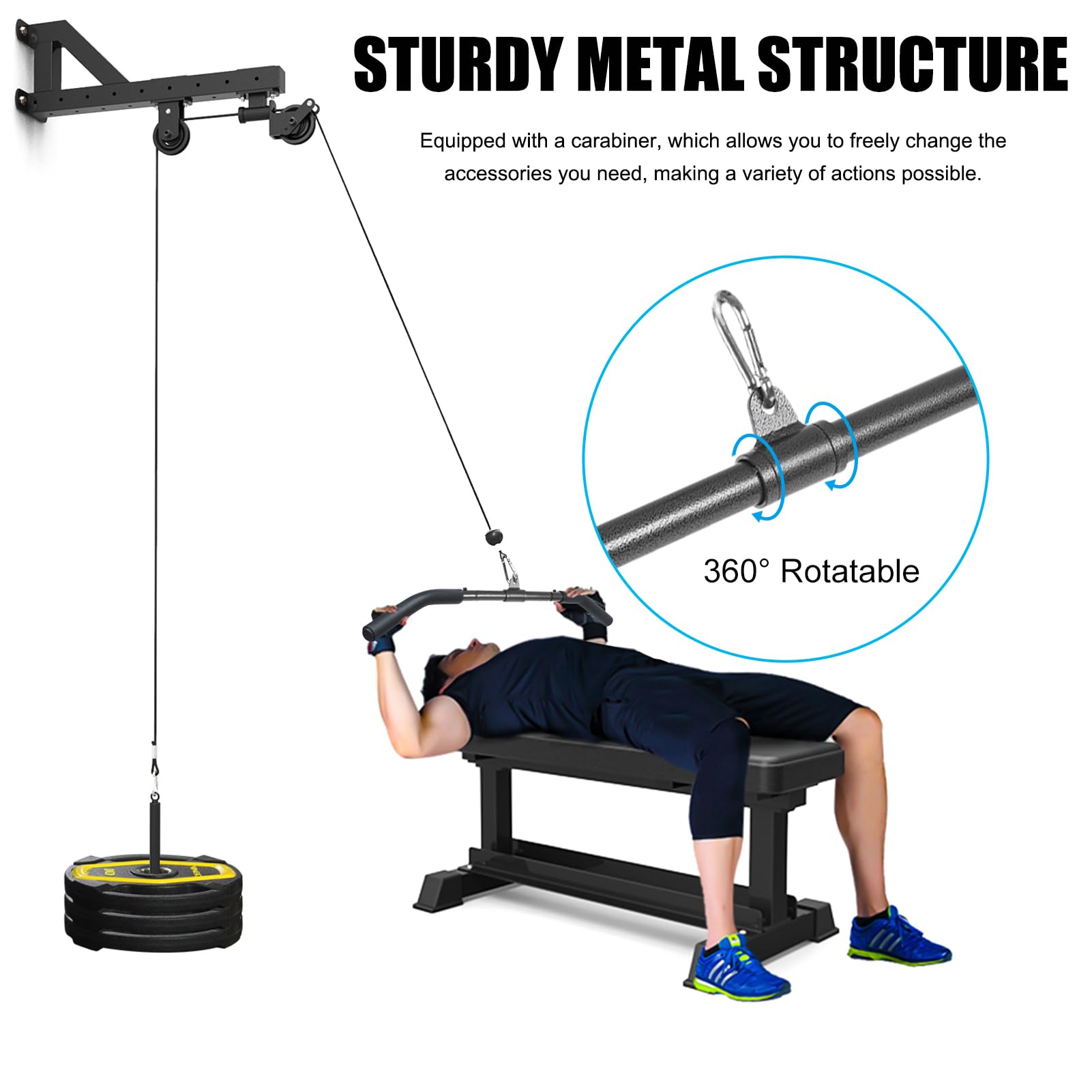 Barra LAT Machine, Barra Bicipiti, Sbarra Lat Machine DIY Leva di Tensione Posteriore Asta di Trazione per Spalle Accessori per LAT Machine