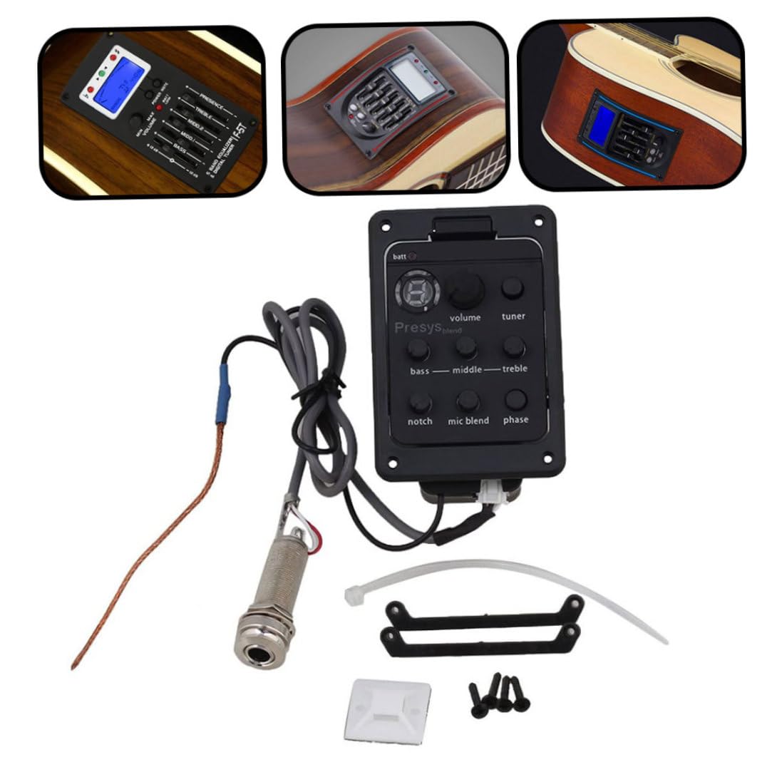 Pastilla de preamplificador de Guitarra, Pastilla de Ecualizador de Guitarra acústica, Pantalla Digital para Folk acústico | Sintonizador de preamplificador