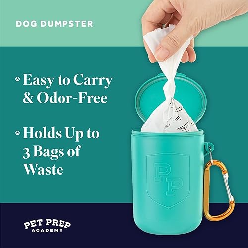 Miniatura 2 de 1 unidad Pet Prep Academy - Contenedor de basura para perros - Soporte para excrementos de perro para correa - Soporte para bolsas de excremento