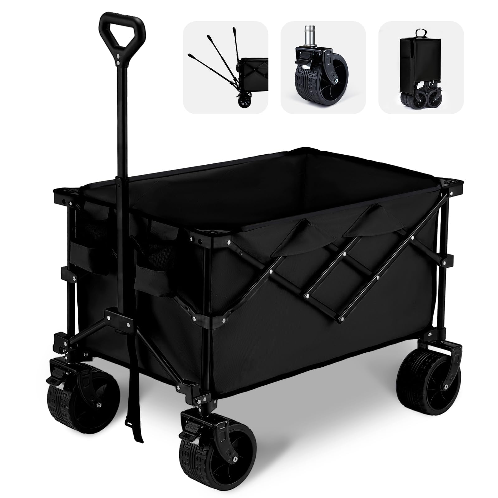 Heavy Duty Foldable Cart with All-Terrain Wheels - 400LBS Capacity, Ideal for Beach, Garden, Sports & More