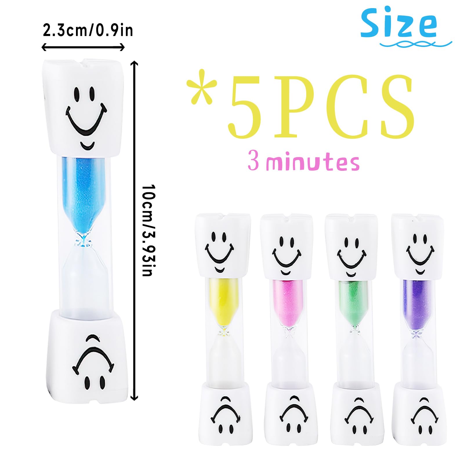 PlsMupn Set di 3 Clessidre Colorate per Bambini, Timer a Sabbia da 5/10/30 Minuti, Clessidra per Lavarsi i Denti, Cucina, Giochi, Ufficio e Time Management