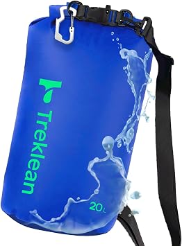 Lightweight Dry Bags Waterproof for Kayaking,5L/10L/20L/35L Roll Top Dry Sack Waterproof Bags for Travel Boating Camping BeachBlue, 20L