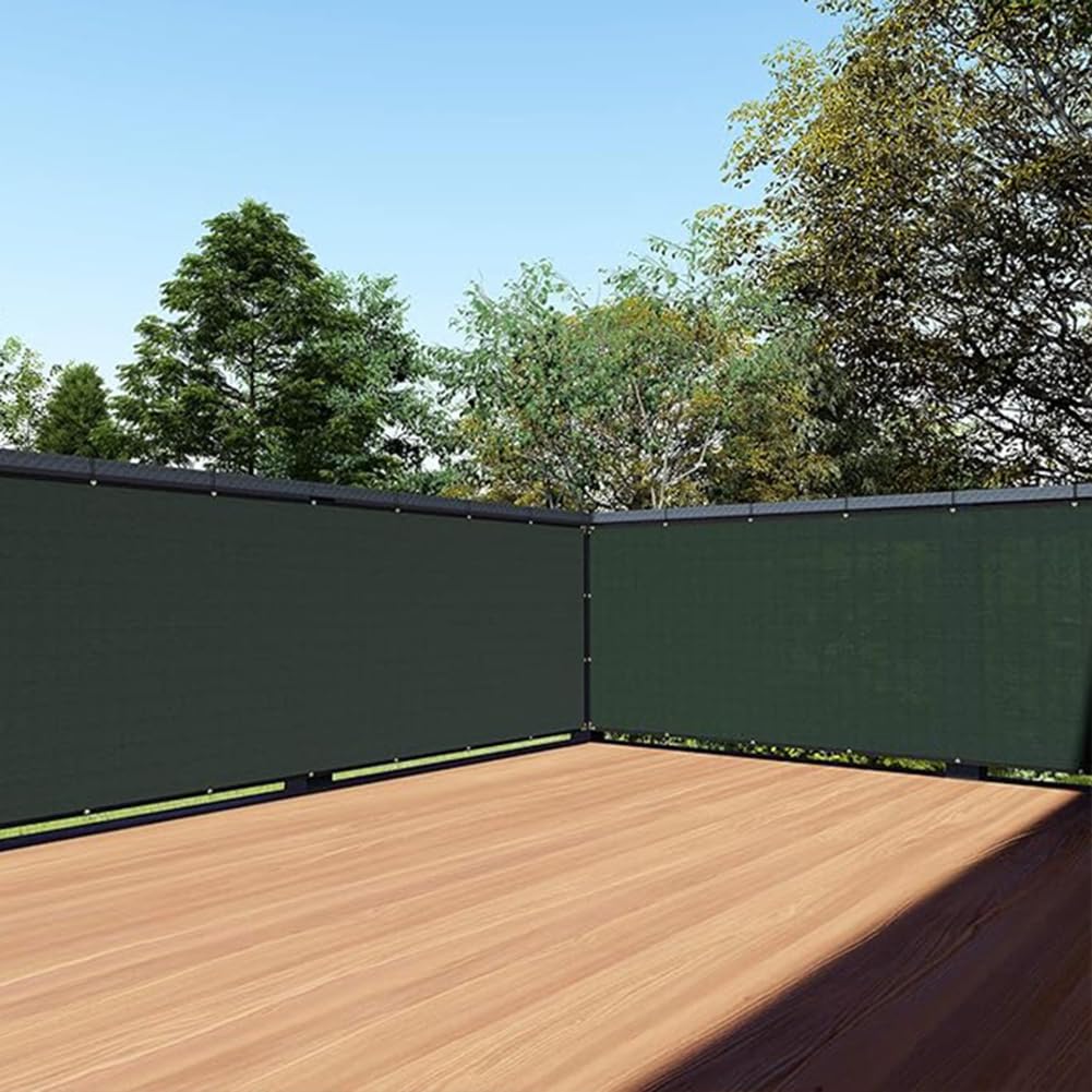 Balkon Sichtschutz, Deck Pool Zaun Geländer Windschutz Stoff Tuch Mit Zip Ties, 90% Blockade Garten Sichtschutz Abdeckung,Grün,0.9x6m