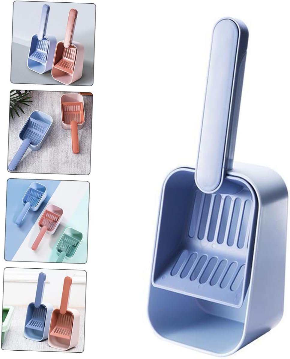 Pet Cat Litter Scoop with Fine Sieve Holes, Multifunctional Blue Plastic Poop Scooper for Home Use, 1pcs Cleaner Tool for Cat Waste and Litter Box Maintenance