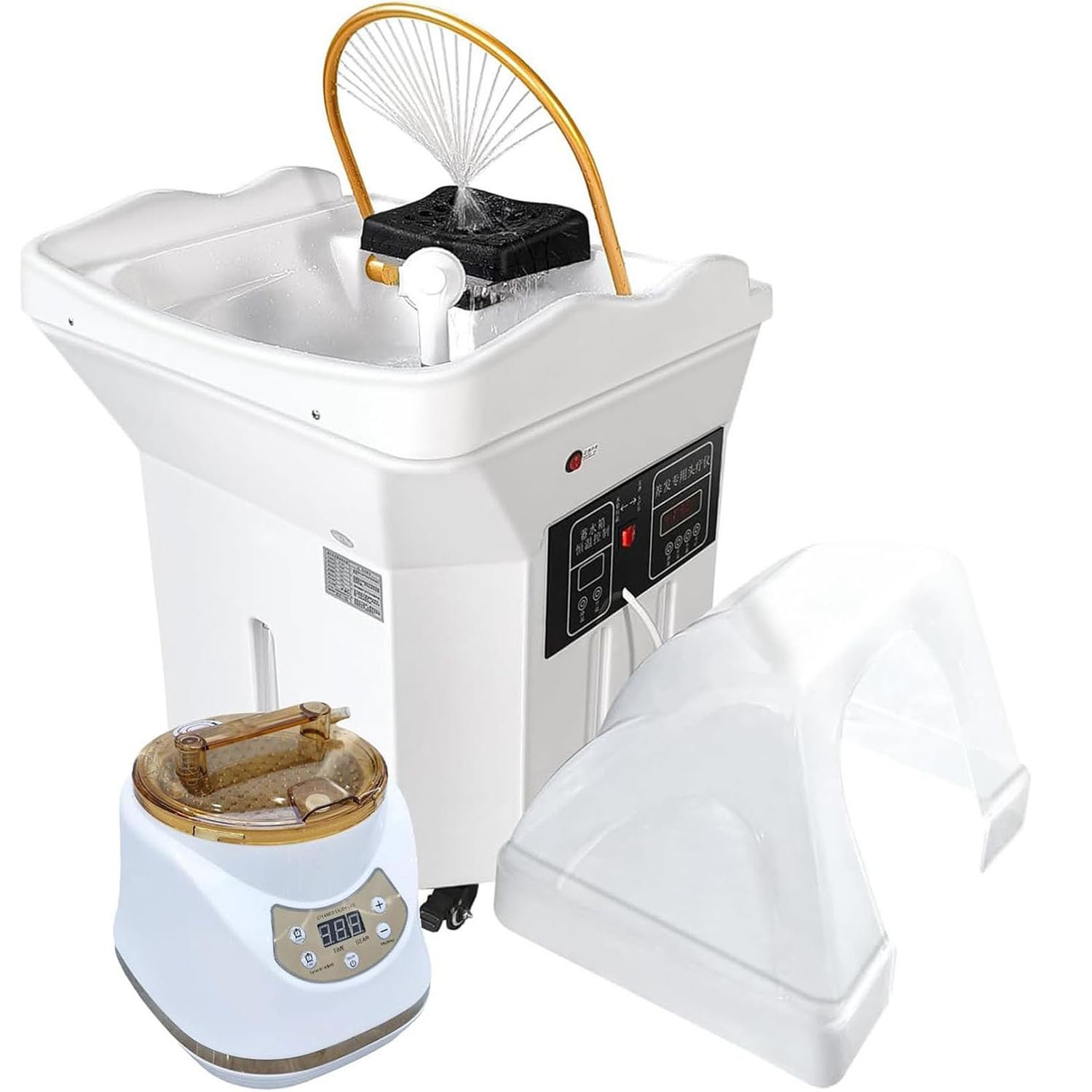 Japanische Head-Spa-Ausrüstung Head Spa Geräte Wasserzirkulation Shampoo Becken, mit 60 L Wassertank Kopf Tragbares Waschbecken für Liegen und den Einsatz im Salon