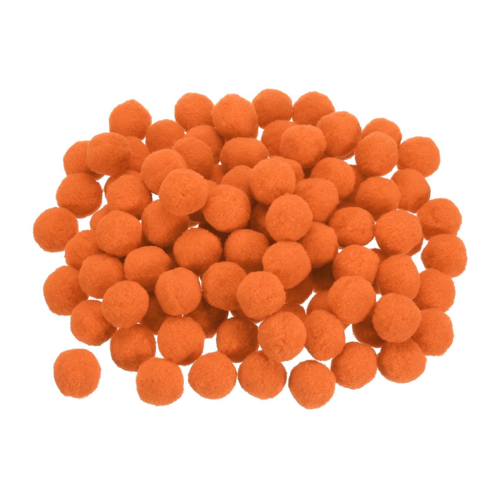 Unifizz 100Pcs Pom Felt Balls, 1cm Orange Yellow Fabric Pom Poms for Crafts, DIY Decor and Festive