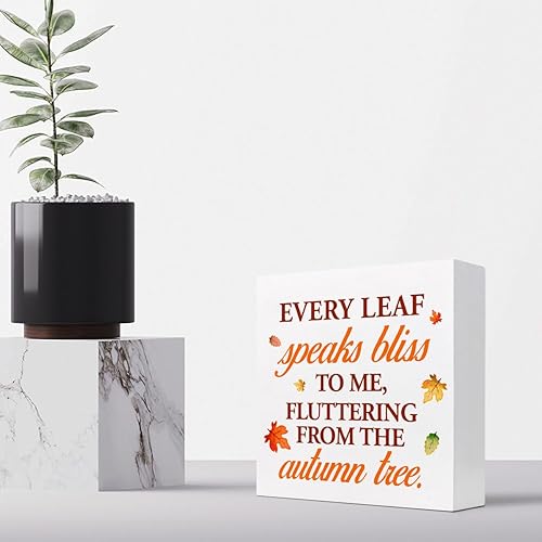 Miniatura 29 de Decoración de escritorio de otoño, Groovy Gobble Gobble Fall Thanksgiving Wood Block Sign Decoración de escritorio, caja de madera rústica de