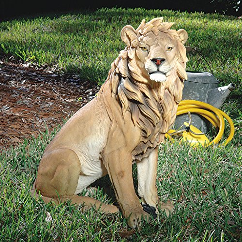 Design Toscano Je43201 King Of Beasts Lion Indoor/Outdoor Garden Statue, 13 Inches Wide, 21 Inches Deep, 27 Inches High, Full Color Finish #TOP4