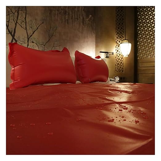 Waterproof Bed Sheets with Inflatable Pillow for Essential Oil Massage Spa, King 83x83in