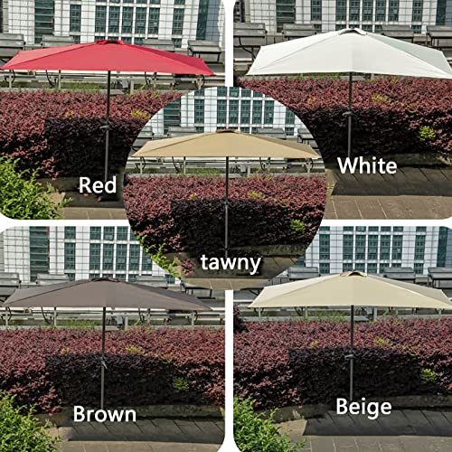 Parasol de marché rectangulaire 2,5x1,2m avec 5 côtes de balcon