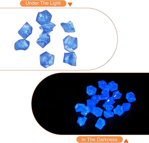 Miniatura 12 de MECCANIXITY 300 piedras brillantes de 8 a 0.394 in brillantes para decoración en la oscuridad, piedras luminosas, decoración de bricolaje naranja