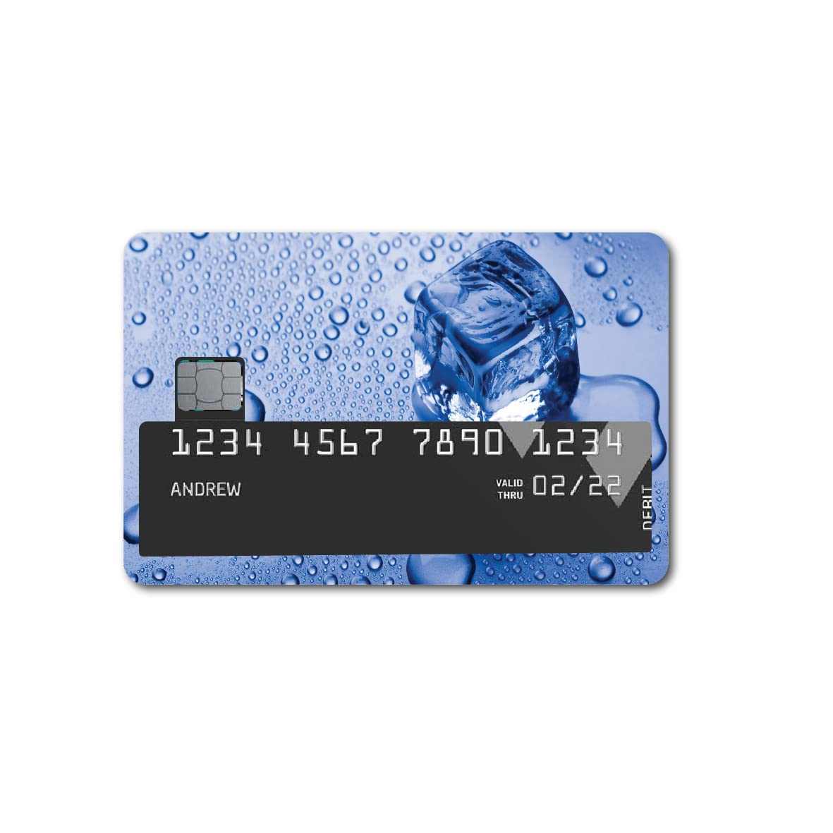 DOTME® Printed Beautiful Ice Cube Drops Design Skin Card Stickers for Debit Cards/Credit Cards/ATM Front Side Sticker